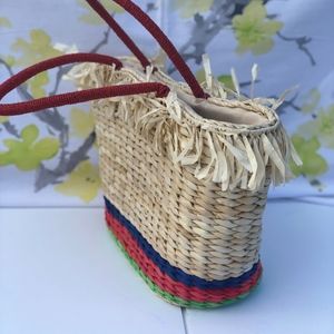 franka straw ring tote bag